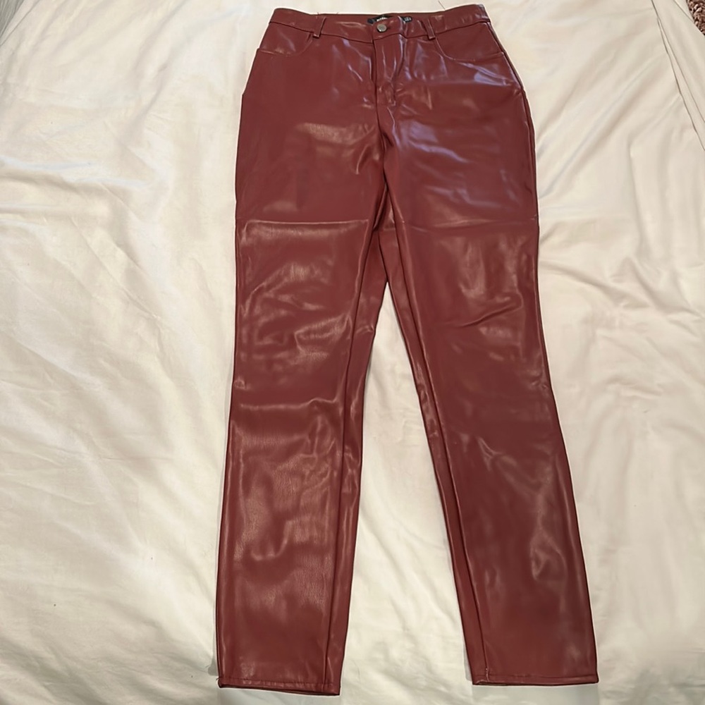 Misguided red leather pants